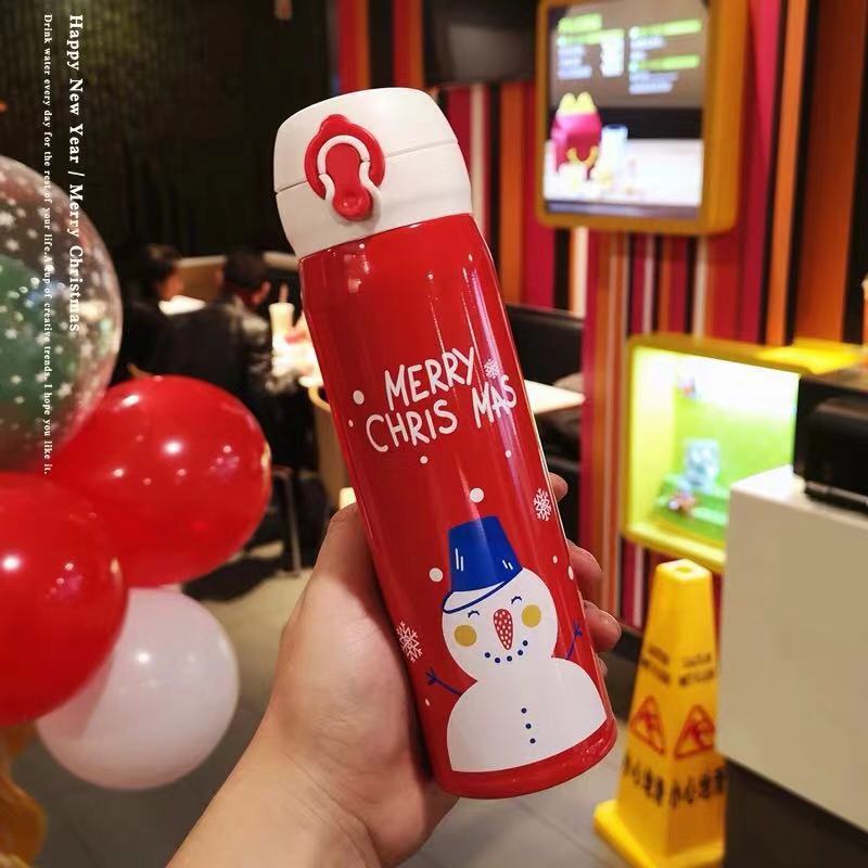 英国Riopoton锐普顿 圣诞保温杯 RT500MC 500ml企鹅 创意弹跳杯不锈钢便携茶水杯情侣学生礼物杯