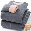 【三层夹棉】冬季保暖内衣套装家居服男加绒加厚套头防寒秋衣秋秋 2XL B1男士浅灰套装啄木鸟保暖新升级