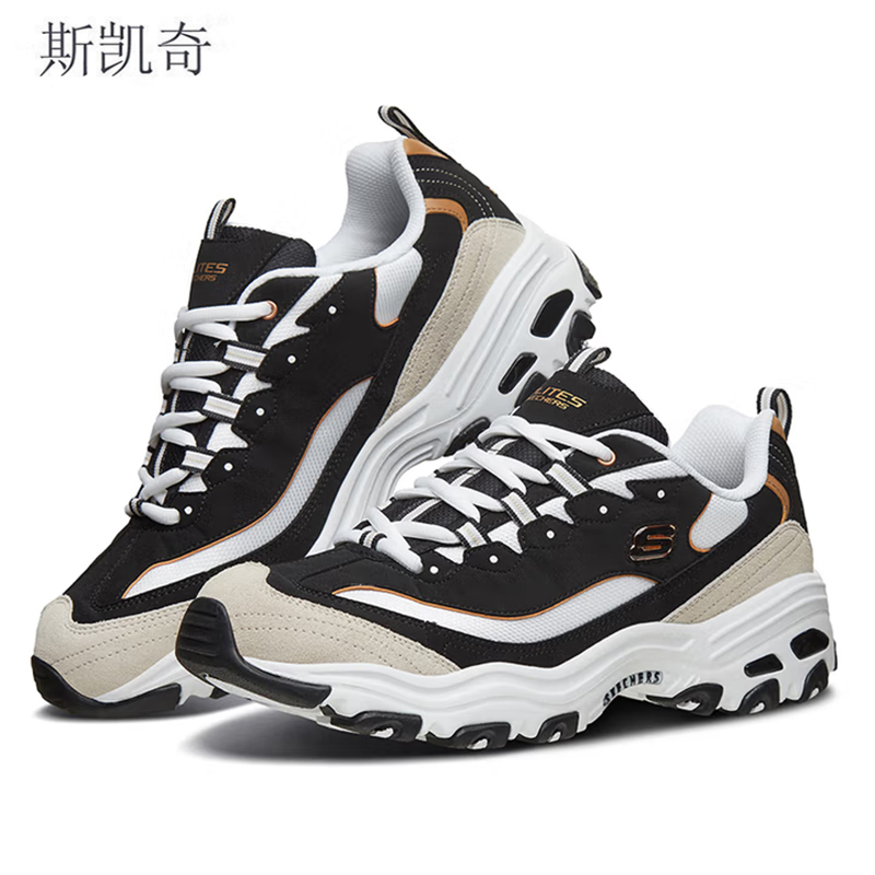 斯凯奇男款休闲熊猫鞋666114/BKGD-12双高清大图