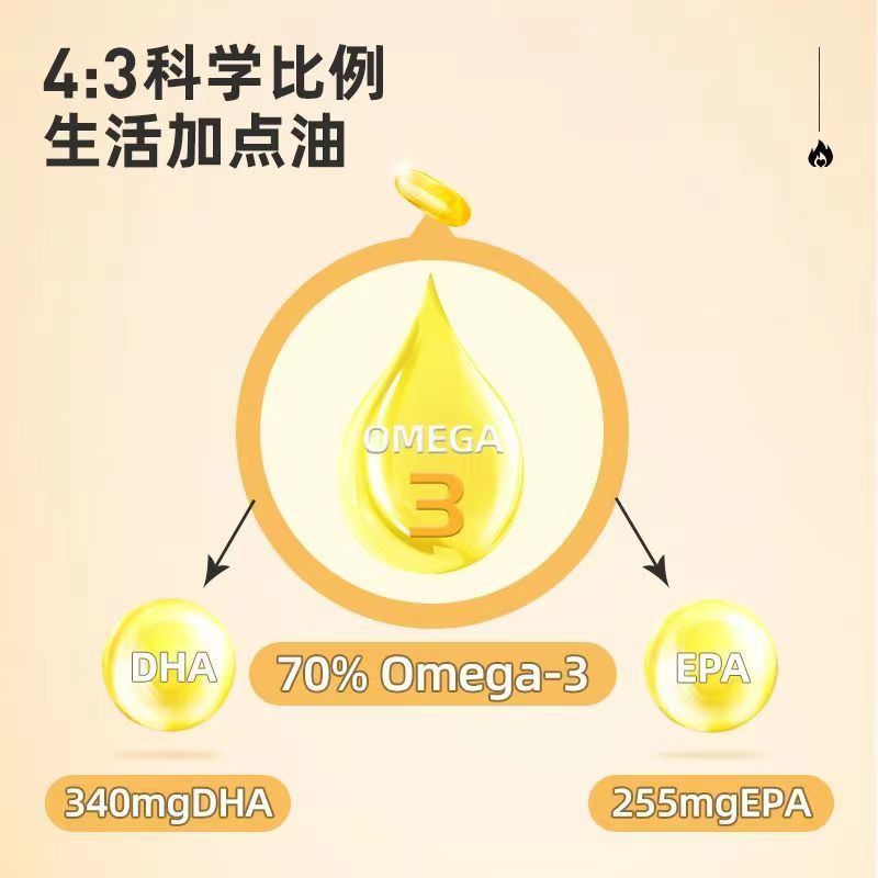 [3瓶]诺特兰德 鱼油夹心型凝胶糖果DHA+EPA正品海中老年成人DHA官方正品旗舰