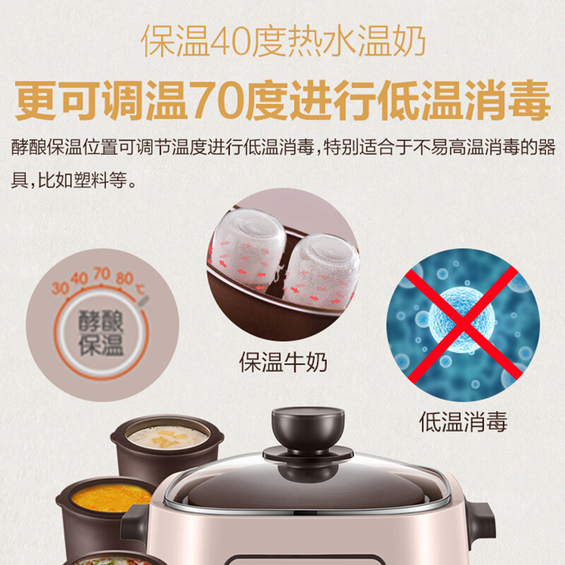 苏泊尔(SUPOR)电炖锅 电炖盅 煲汤锅炖汤锅 紫陶炖锅 一锅五胆隔水炖 酒酿养生锅 DZ25YC868 2.5L