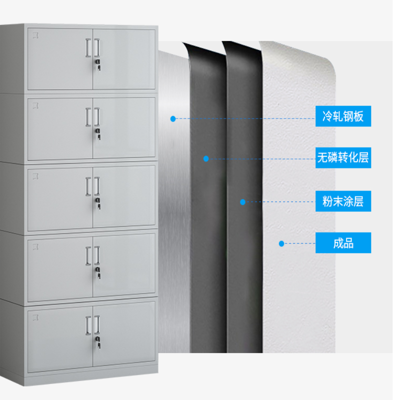 韶优 钢制通体五节文件柜WJG-7高清大图