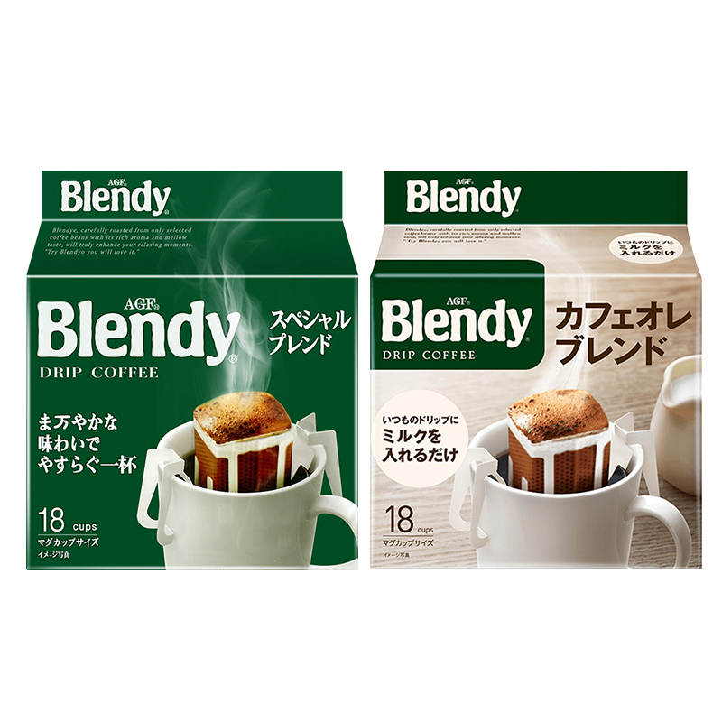 日本进口AGF挂耳咖啡7g*18袋深度烘焙黑咖啡粉