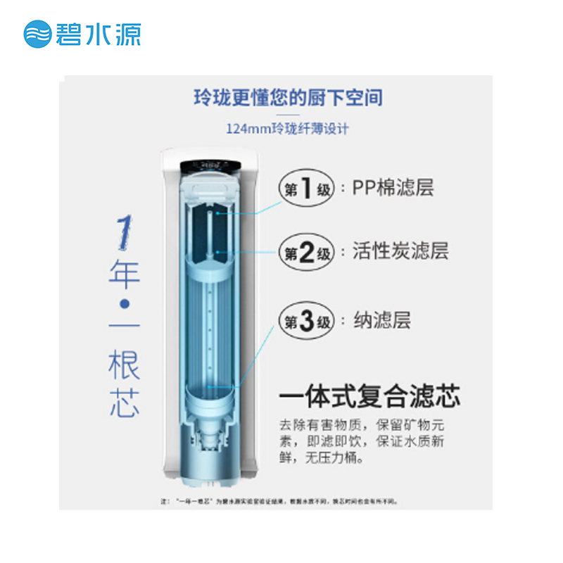 碧水源(Originwater)家用纳滤净水器 纤薄机身不占空间 高端智能厨下直饮机 富含矿物质 低废水 D701X