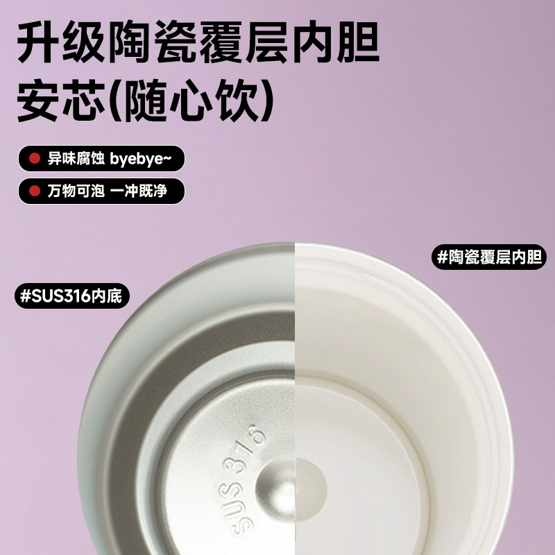 iChoice不锈钢吸管杯办公室大容量便携水杯720ml-冰椰奶冻色高清大图