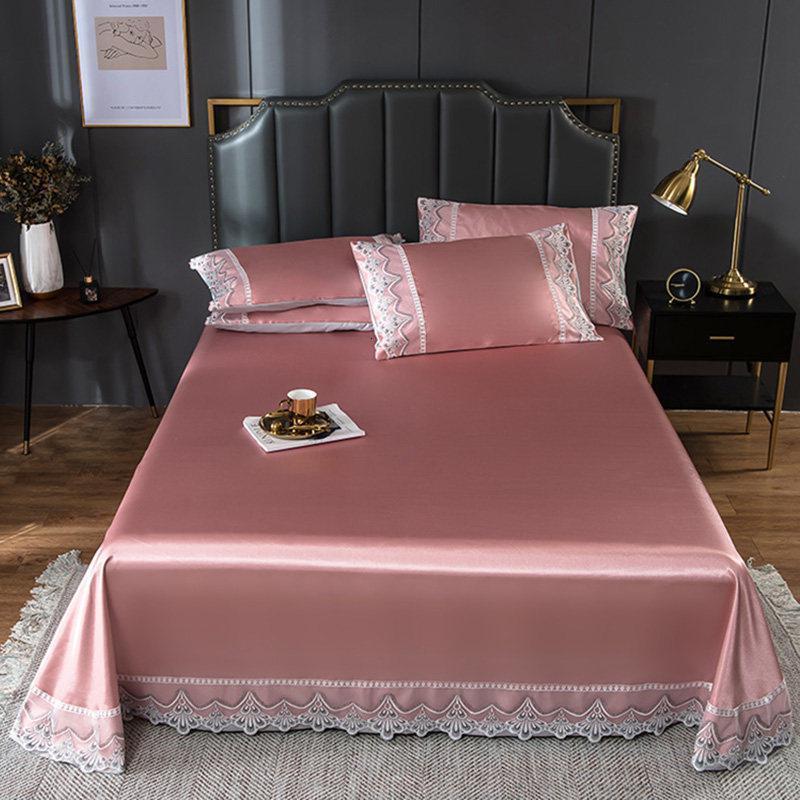 美帮汇冰丝床单凉席1.8m可水洗夏季空调软席子1.5米可折叠夏凉席三件套高清大图