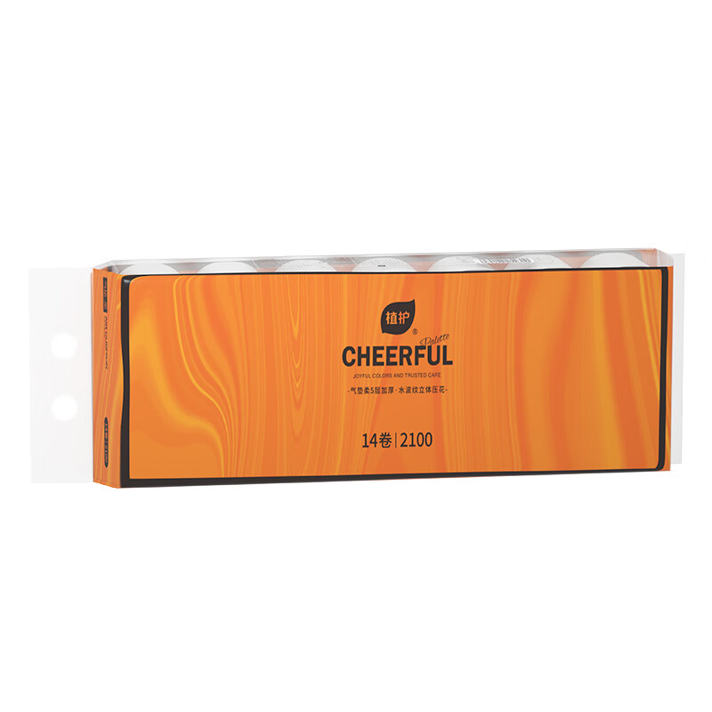 植护 ZH305431 悦色橙卷纸 无芯175*120mm/5层 150g 14卷/提
