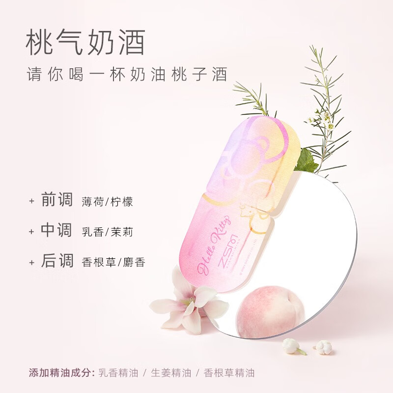 珍视明HelloKitty定制款蒸汽眼罩(桃气奶酒)10片/盒 睡眠遮光发加热敷眼罩男女通用可爱卡通眼睛罩高清大图