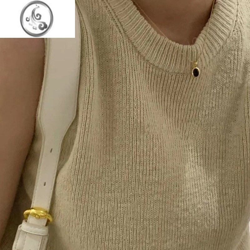 JiMi欧美复古金边镶嵌黑玛瑙项链女时髦极简ins个性气质百搭锁骨链