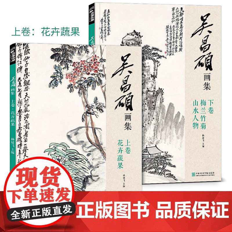 经典全集 吴昌硕画集[2册]上卷花卉蔬果/下卷梅兰竹菊山水人物sh高清大图