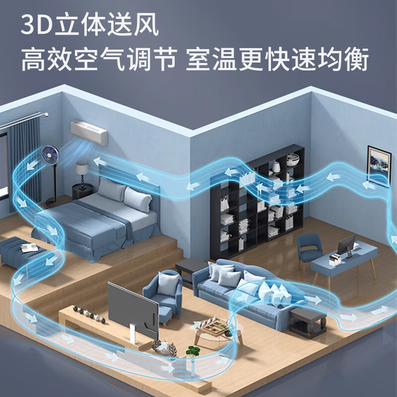 莱克F601D智能空气循环扇充电落地家用遥控定时静享轻音台立电风扇户外便携 [可充电外携]高清大图