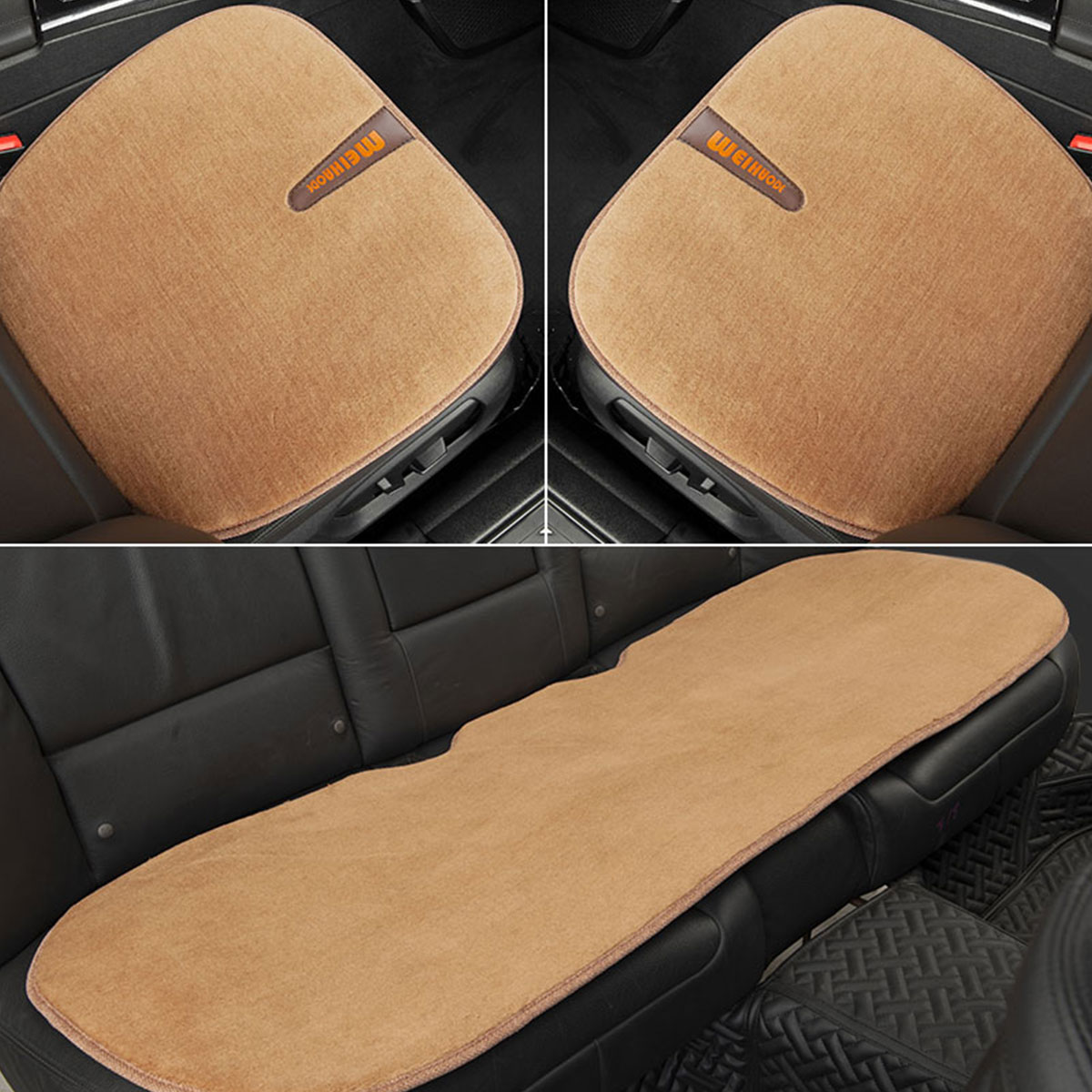 恒源祥纯羊毛汽车座垫保暖新款羊毛垫子丰田霸道奥迪宝马5系通用汽车坐垫三件套高清大图