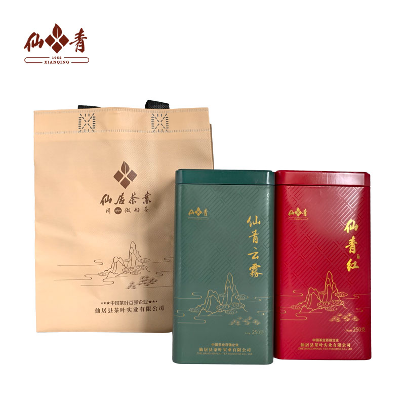 仙青红茶绿茶特级500g礼袋套高清大图