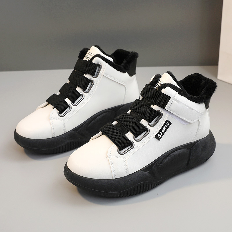 戈佳妮加绒老爹鞋女2023冬季新款韩版保暖高帮运动鞋学生棉鞋板鞋