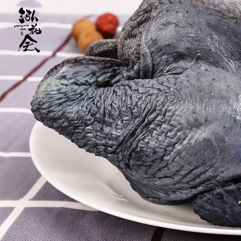 泓花会生鲜谷物散养新鲜乌鸡800克*1只(送1只参+1包料)C高清大图