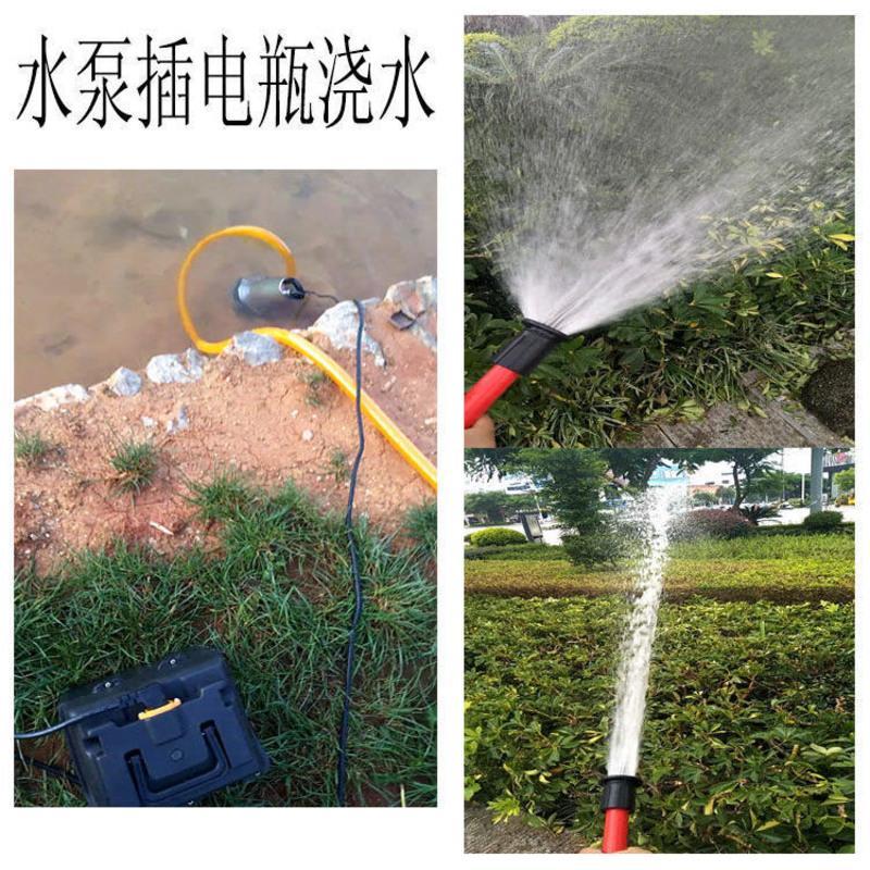 水管一圈 直流潜水泵电瓶泵充电浇菜浇水泵抽水泵12V24V48V水泵便携式充电