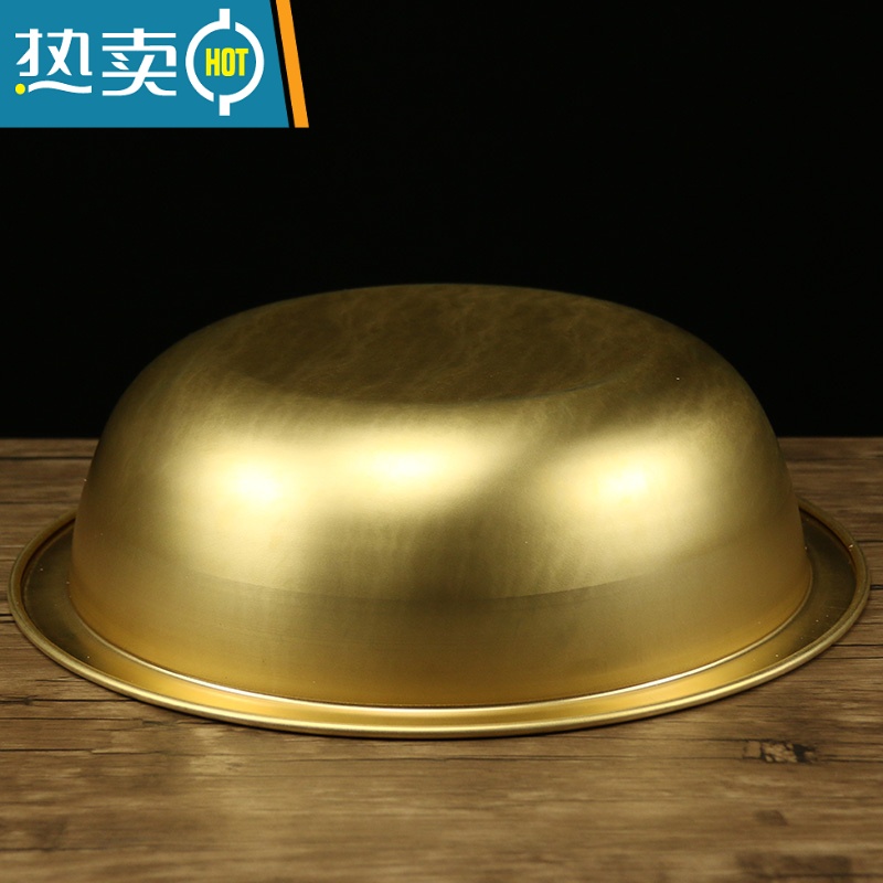 敬平铜盆纯铜家用加厚结婚喜盆用品老式复古仿古洗脸盆卫生间卫浴柜36高清大图