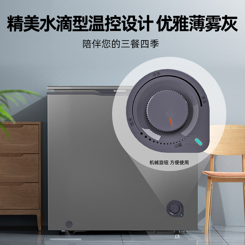 星星(XINGX)140升家用小型冷藏冷冻转换单温卧式冰柜厨房商用保鲜设备超市便利店冷柜节能微霜BD/BC-140KE高清大图