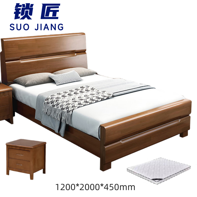 锁匠 床+床头柜+床垫高清大图