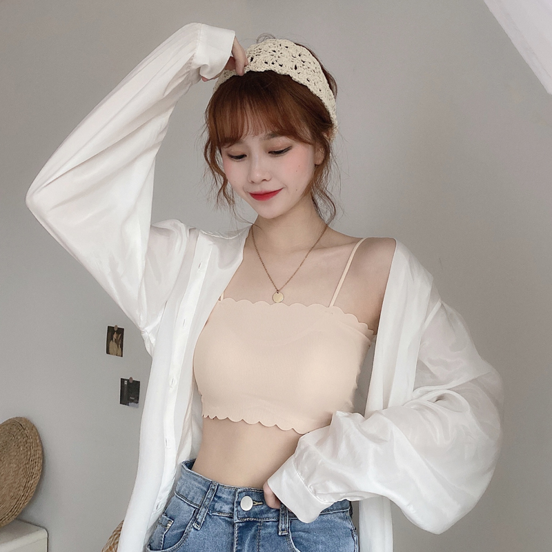 枫述大码胖mm抹胸式内衣女2021新款聚拢文胸美背吊带网红裹胸打底背心