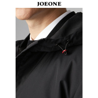 九牧王男装羽绒服男秋冬新款保暖中年连帽黑色羽绒服男士外套 JR186131T+黑色+标准版