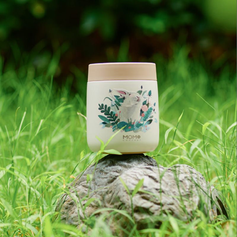 MOMOCONCEPT 小立方花园兔 保温杯 260ml 米色高清大图