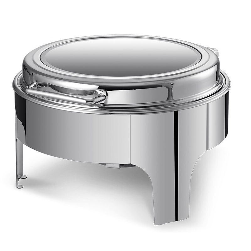 德玛仕demashi自助餐炉布菲炉电加热不锈钢圆形翻盖餐炉321ks型6升