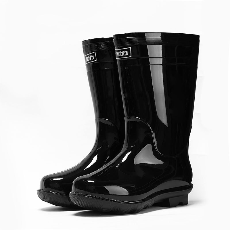 回力warrior838高筒男士雨靴黑色