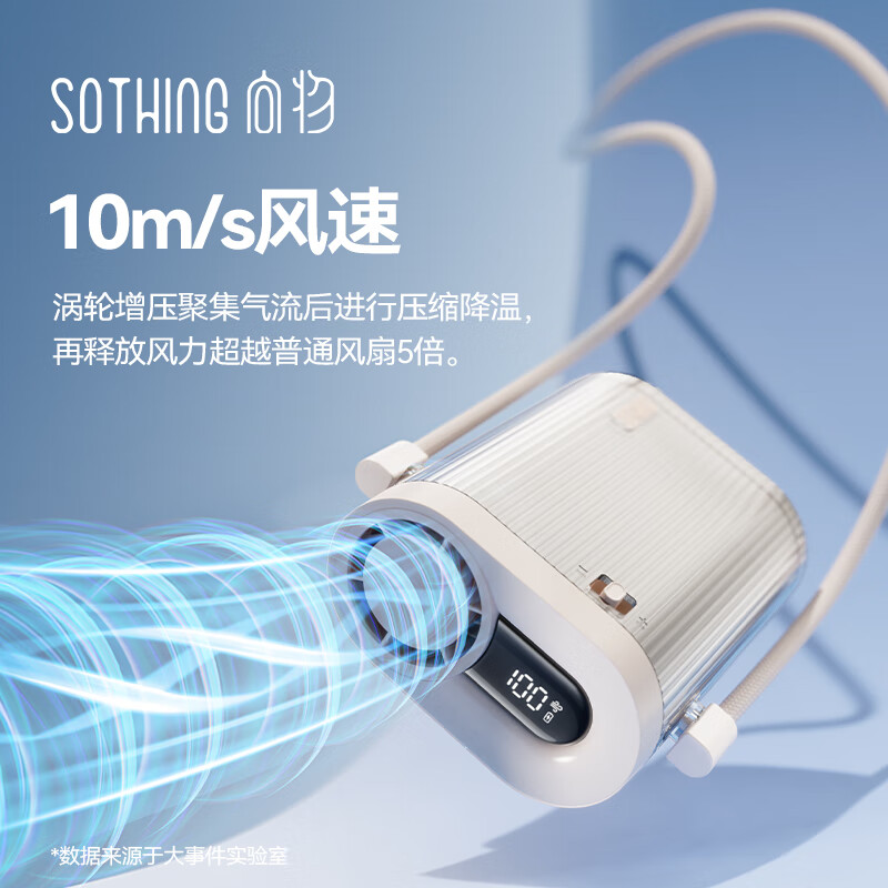 向物(SOTHING)挂脖风扇挂腰随身便携式户外挂颈无叶手持usb小型电风扇制冷挂脖空调DSHJ-S-2421白高清大图