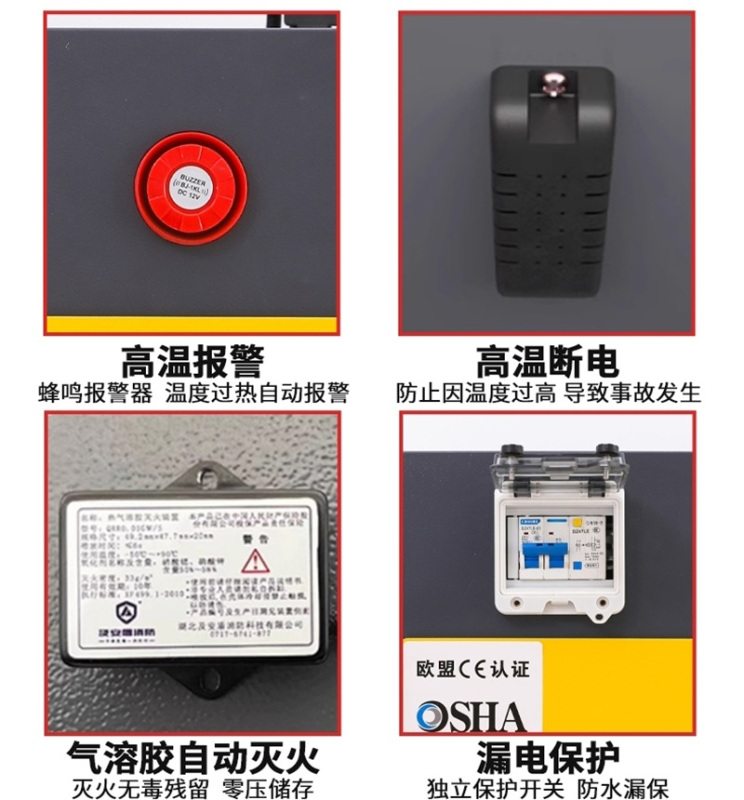 易企采 定制两门带透视窗三代锂电池储存防火防爆柜铅蓄电池排风安全柜 冷轧钢板 板厚0.8MM高清大图