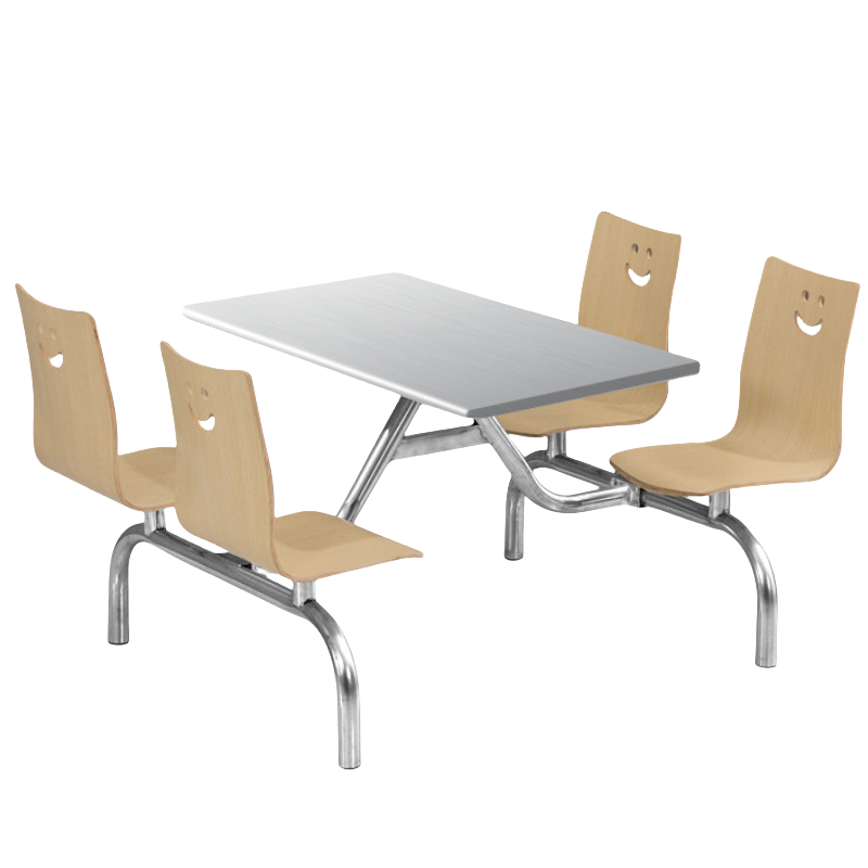 华立伟不锈钢连体餐桌1.2m张高清大图