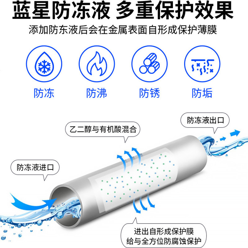 蓝星正品汽车防冻液冬季长效大桶不冻液货车发动机冷却液蓝色-25度18kg
