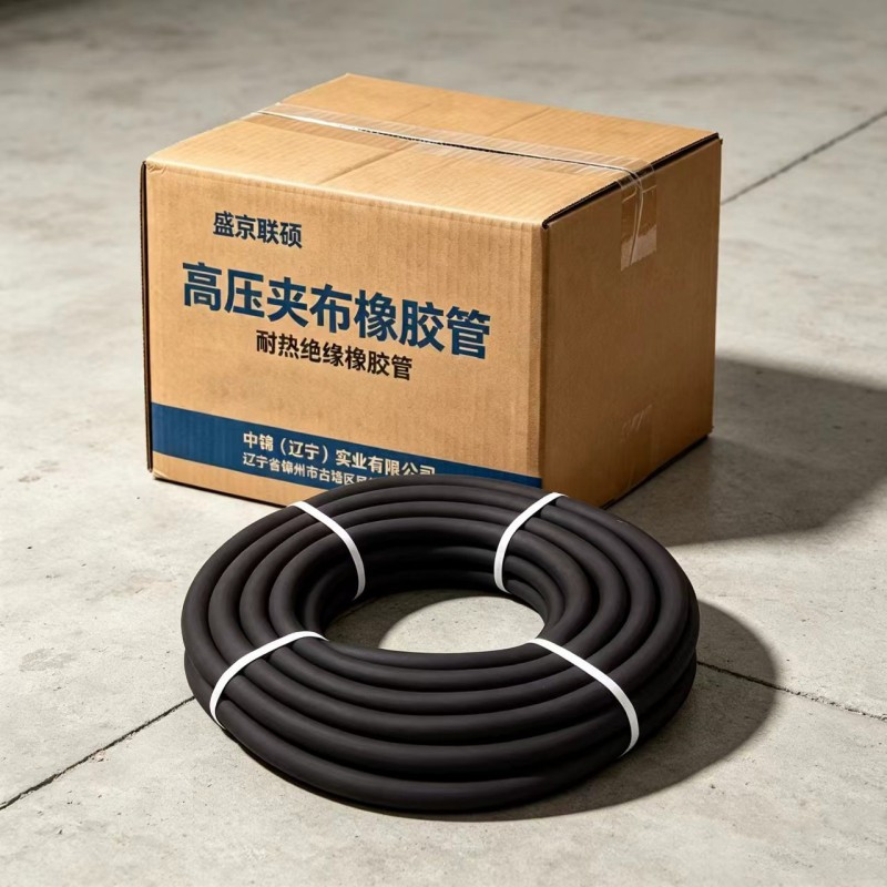 盛京联硕 高压夹布橡胶管 耐热绝缘橡胶管 内径64mm*8层*18米 卷