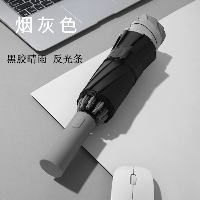 三极户外 TP7399 全自动反向伞 黑胶碰击布+反光条 颜色随机发货高清大图