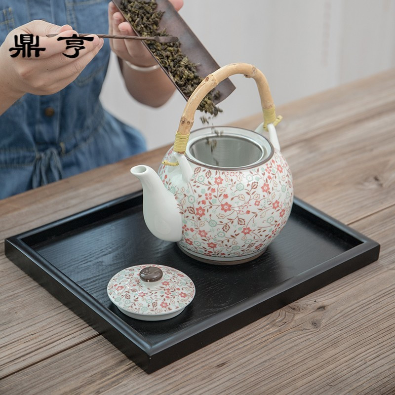 鼎亨日式提梁壶茶具整套功夫茶具大容量陶瓷茶壶小茶杯餐厅泡茶具