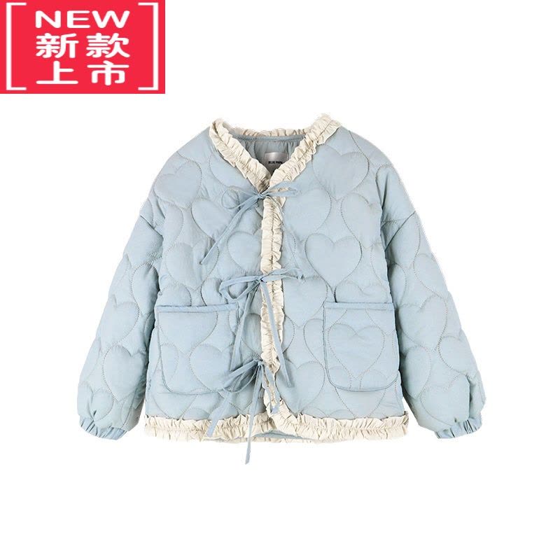 可莉允女童加绒棉服2022冬季新款儿童甜美外套宝宝加厚保暖上衣潮图片