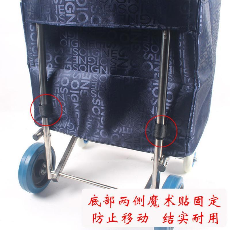 手拉车 购物袋购物车 拉杆车 家用购物车买菜小拉车布袋牛津布袋 蓝大袋