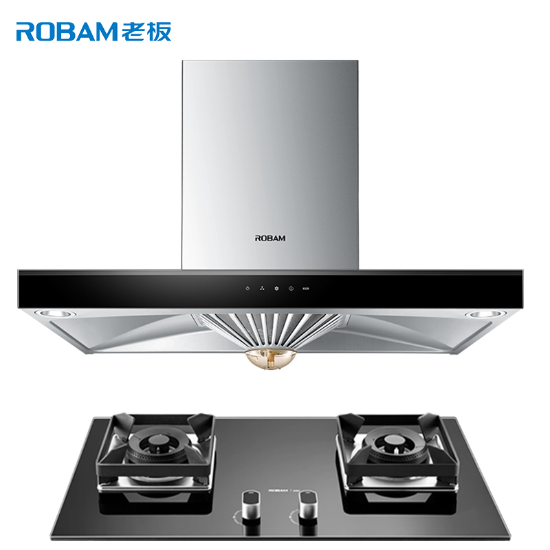 老板(robam)17立方欧式触控式大吸力油烟机燃气灶烟灶套餐cxw-200