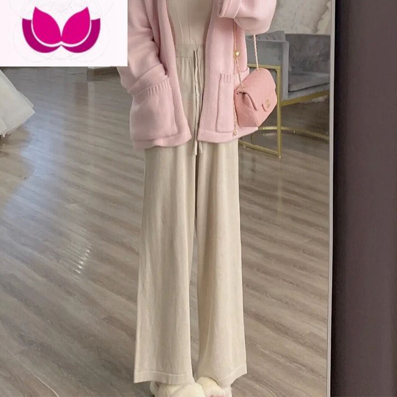 七斓春季女装盐系茶系穿搭一整套奶系法式桔梗奶乖名媛高级感套装 杏色阔腿裤早秋潮流时尚甜辣酷风格艺术生奶甜系/初恋盐系/酷盐 XL建议120-135斤酷飒风淑女气质小洋装/甜辣风广州高端