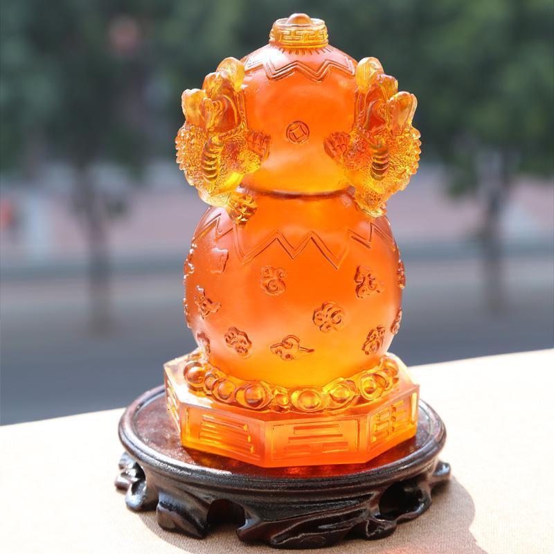 三蟾赐福琉璃摆件三足金蟾寓意赐瑞葫芦客厅风水摆件_77_682