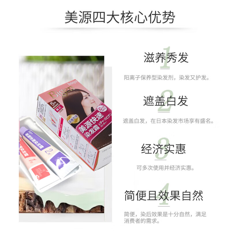 美源快速染发霜-7号自然黑棕色40g*2高清大图