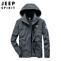 JEEP吉普男士棉衣加绒加厚外套可脱卸帽秋冬工装连帽登山服上衣大码棉袄纯棉冬装