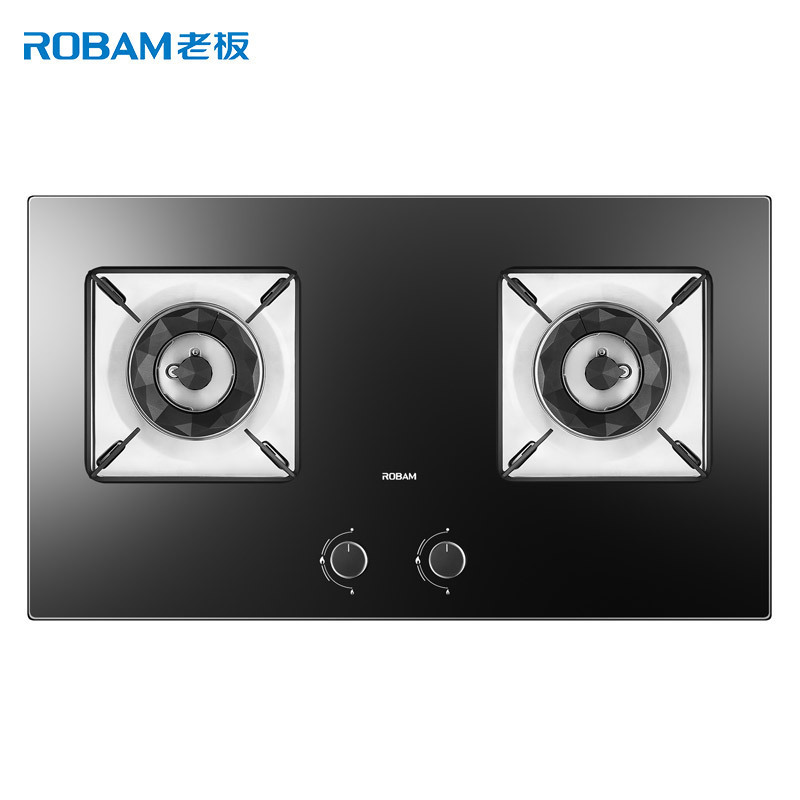老板(ROBAM)嵌入式两用燃气灶JZT-37B0(天然气)4.5kW热负荷黑钻系列灶防爆玻璃面板