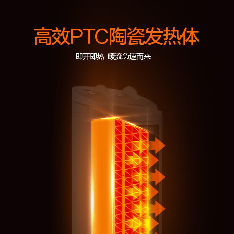美的(Midea)取暖器 电暖器电暖气热风机塔式速热家用广角摇头暖风机暖风扇双档调节倾倒断电NTH20-17LW图片