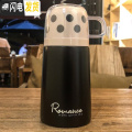 三维工匠日式小巧迷你保温杯学生304不锈钢真空水杯简约车载带盖商务茶杯 黑色200ml2948