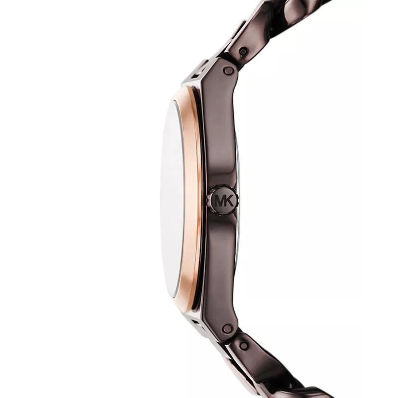 Michael Kors 女士巧克力玫瑰金不锈钢三指针防水石英腕表mm