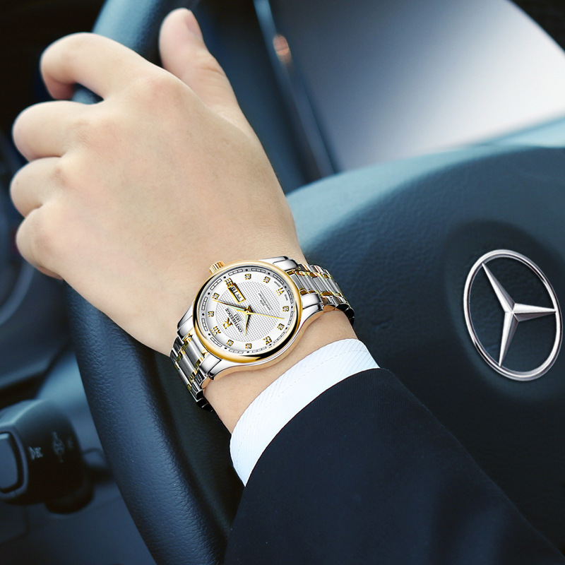 正品瑞之缘手表男士全自动机械表 镂空时尚商务夜光防水男表腕表夜光 精钢皮带男士手表