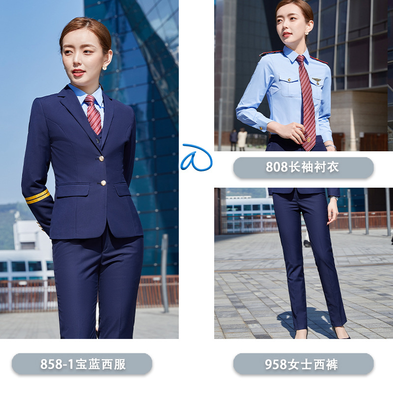 TDUO制服西装套装CC63 套 蓝色-女款 2XL