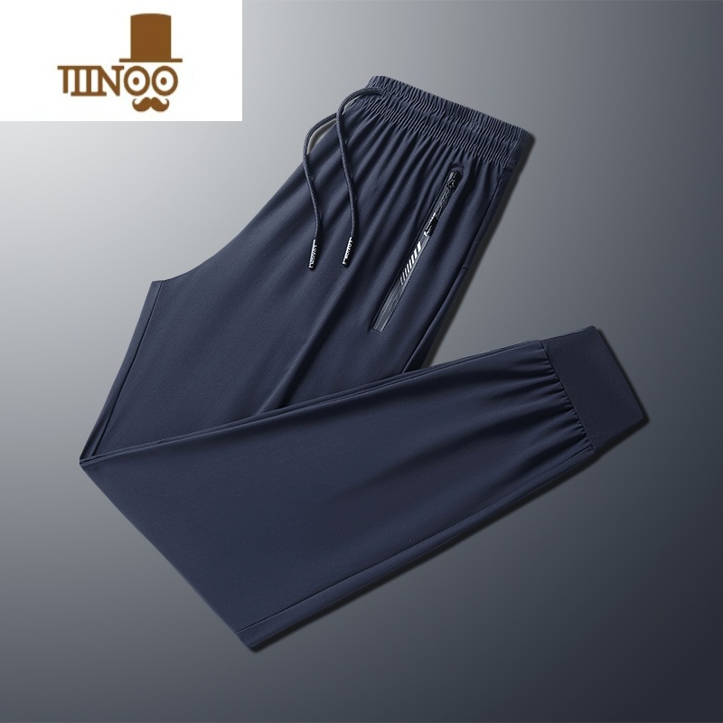 YANXU加肥加大码长裤子男夏季超薄款胖子300斤弹力速干冰丝休子款闲速高清大图