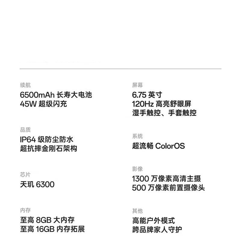 [全新]OPPO A6t 6GB+256GB 青出于蓝 6500mAh毫安 45W 天玑6300芯 高清影像 耐用 IP6高清大图